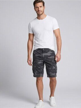 Mens Camouflage Cargo Shorts BlueNotes 29"